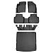 MAXLINER Floor Mats 3 Rows and Cargo Liner Behind 2nd Row Set Black for 2012-2018 Dodge Journey with 1st Row Dual Floor Hooks
