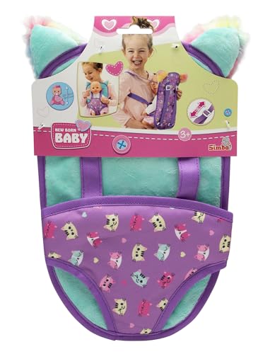 New Born Babydockbärstol, mjuk textilbärsits för alla 30–43 cm dockor, remmar justerbar i längd, 2 bärriktningar, från 3 år