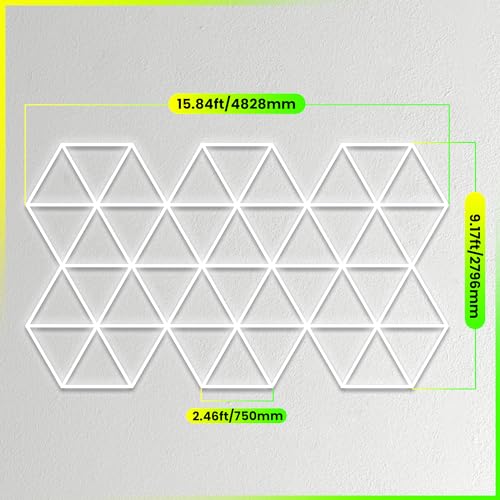 GOSLARLIT Hexagon LED Garage Workshop Light,6500K Cold White Hexagon Grid Shop Lighting with Inner Lock Extra Long Copper Needle Connertor,IP54,15.8 * 9.15FT