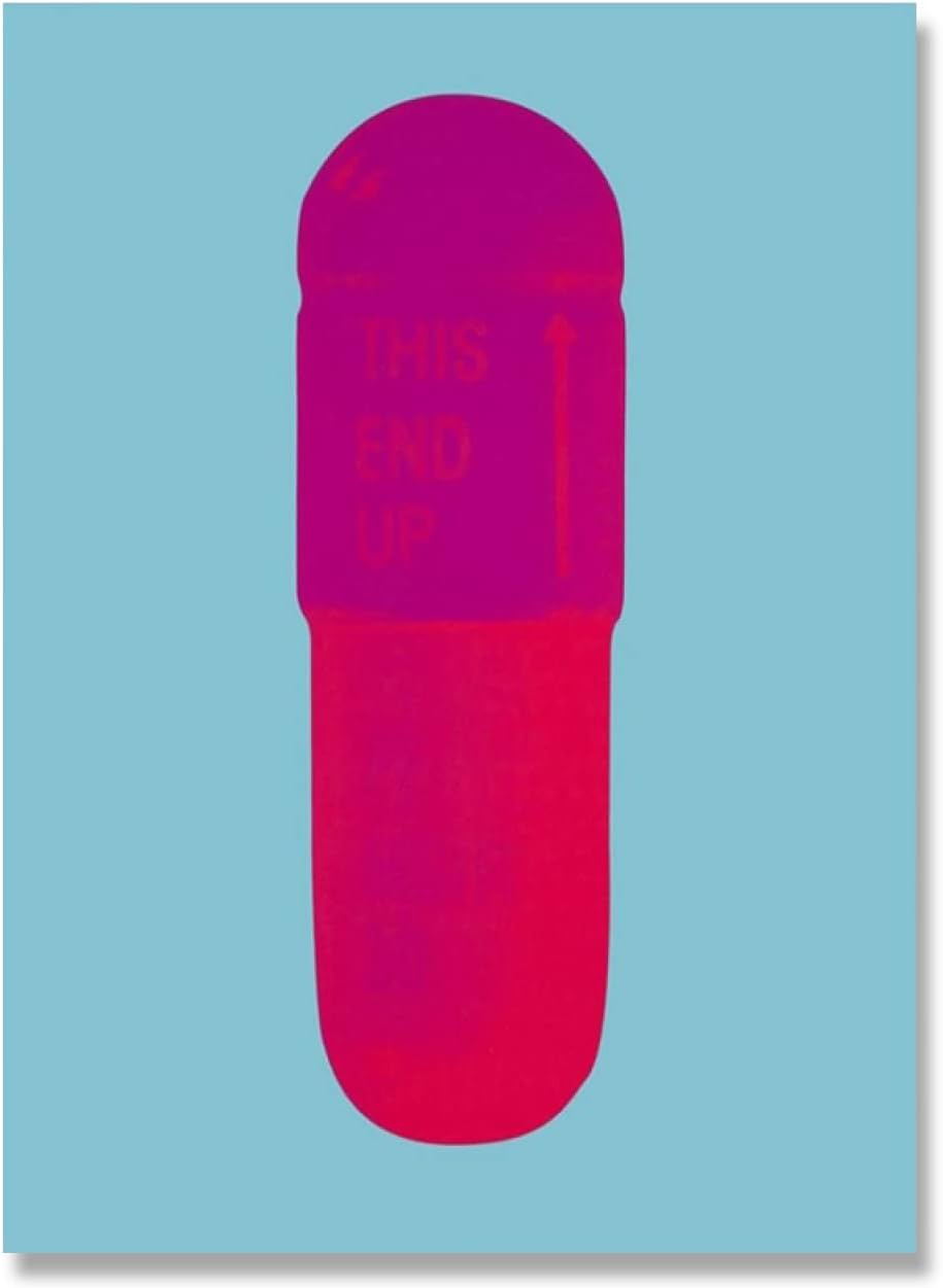 XCPORADamien Hirst Poster Colorful Pill Canvas Painting Damien Hirst Wall Art Damien Hirst Prints Damien Hirst Picture Home Wall Decor 50x70cm No Frame