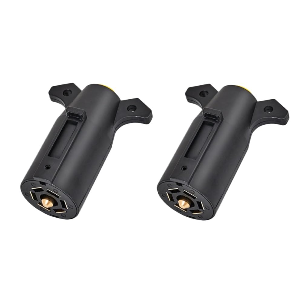 Reemplazo de empalme de enchufe para remolque RV, conector de arnés de cableado de luz de remolque con extremo macho, lado redondo redondo de 7 vías, Compatible con sistemas estilo RV de EE. UU.