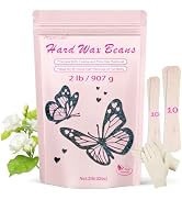 Wax Beads, 2lb Hard Wax Beads Includes 20 Sticks for Hair Removal and Sensitive Skin, Large Hard ...