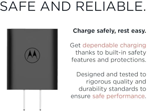Image of Motorola TurboPower 33W Fast Charger with 1m USB-A to USB-C Cable Compatible with  G54 5G, Motorola G Power 2025,  G75 5G, G Stylus 2024, Razr 50, Razr 60