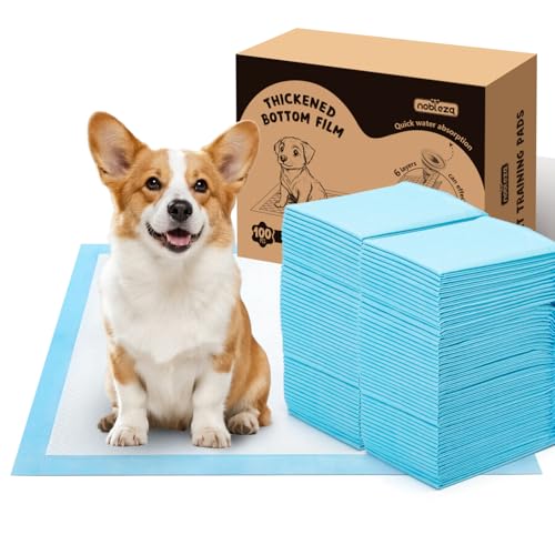 Nobleza Tappetini Igienici per Cani, 60x60cm Traversine Cani 100 Pezzi Super Assorbenti Tappetino Cane, Design a Prova di Perdite a 5 Strati Traverse Cani