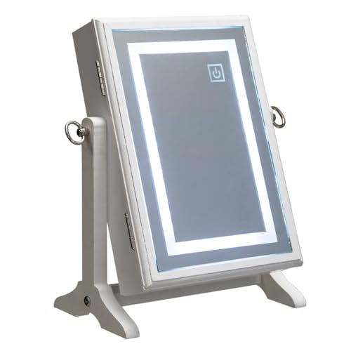 Atmosphera - Armoire à bijoux LED - bois - blanc - 26x35 cm