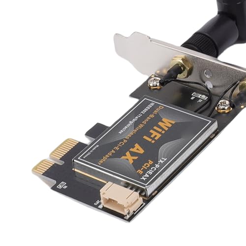 EBTOOLS WiFi 6 PCIe Card, adaptador de red inalámbrico para escritorio, 1800 Mbps, banda dual 2.4G/5G, con dos antenas externas direccionales de 8 dBi, cifrado WPA3 miniatura 5
