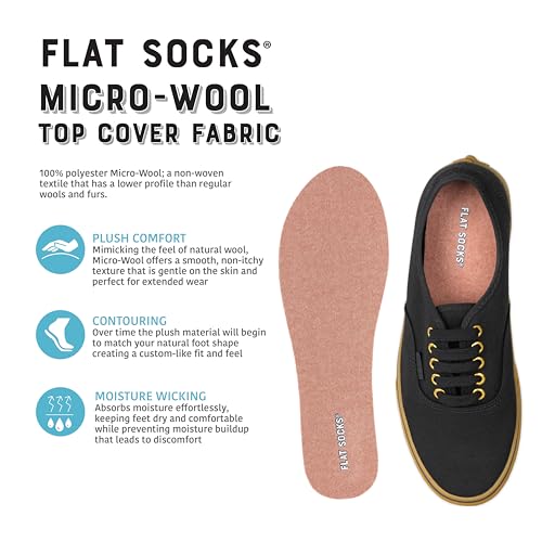 Image of FLAT SOCKS No Show Socks, Sockless Shoe Liner, No Slipping, No Stinking, Washable Barefoot Shoe Insert