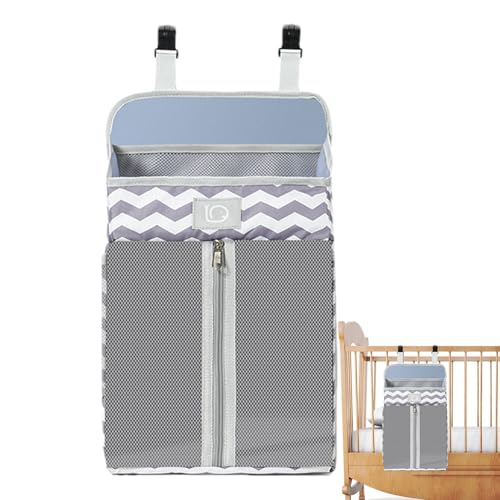 Organizador apilable de pañales, organizador colgante para guardería, organizador de almacenamiento de pañales, soporte, bolsillo lateral, almacenamiento multifuncional para guardería, para moisés