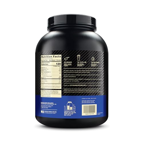 Optimum Nutrition Gold Standard 100% Casein Proteinpulver, Geschmack Creamy Vanilla, 1.82 kg, 55 Portionen