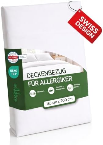 Welldora Milbenbezug Bettdecke 135x200, Premium Encasing, Allergiker | Allergiker-Bezug gegen Milben & Bettwanzen | Dermatologisch getestet | Oeko-Tex Bettwäsche | Waschbar 95°C |