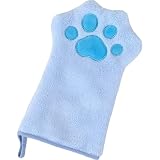 Dog Bath Towel, Cat Cleaning Gloves 7x10 Inch Ultra Absorbent Soft Pet Grooming Gloves Coral Velvet Dog Bath Towel for Small Dogs and Cats