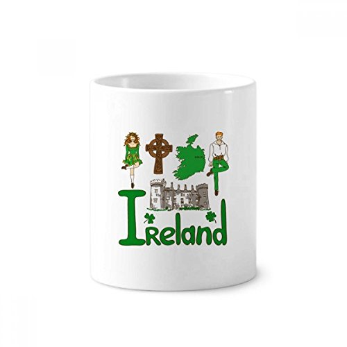 Motif céramique Irlande pour ce porte-stylo et pot à brosse à dents de 350ml