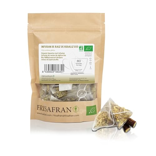 FRISAFRAN | Regaliz de palo Infusión Piramide ★ 60Uds | 120g | te regaliz | Ecológico | paloduz | regaliz palo infusion | natural | infusiones | Directamente del productor | cultivado en Navarra