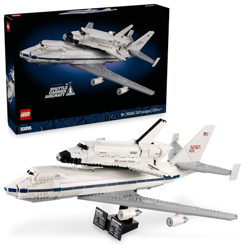 LEGO Icons Shuttle Carrier Aircraft Building Set for Adults - Spaceship & Airplane Model Kit for Adults Ages 18+ - Air & Space Decor - Gift Idea for Men & Women - 10360