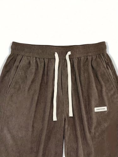 Men Corduroy Pants Loose-Fit Casual Baggy Hosen Regular Length Trousers Cargo Pants2