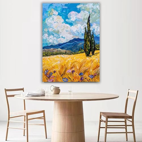 Impression sur toile intissée décoration murale moderne affiche abstraite 50x70cm encadrée - 2