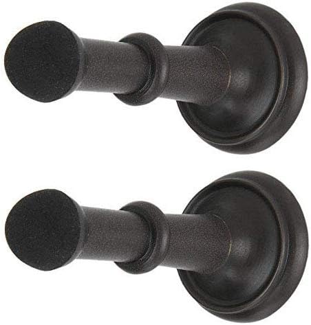 Juego de 2 topes de puerta de bronce aceitado 2-78 pulgadas resistente tope de puerta Tapón rígido para puerta con puntas de goma negra de montaje