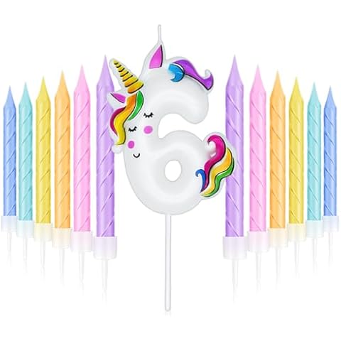 Threlaco Unicorn Birthday Candle Set Cover
