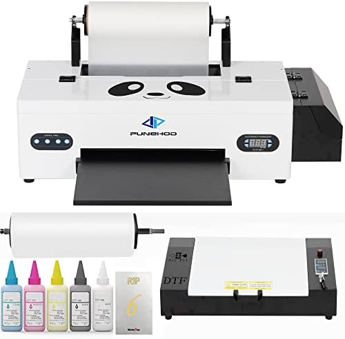 PUNEHOD L1800 DTF Transfer Printer with Roll Feeder,Direct to Film Print-preheating A3 DTF Printer for Dark and Light Clothing VS DTG Printer (A3 DTF Printer +Oven+Software+6 x 250ml Ink+DTF Film)
