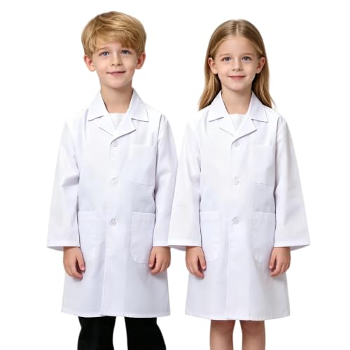 Blouse Blanche Enfant de Laboratoiree Chimie Blouse École pour Fille Garçon