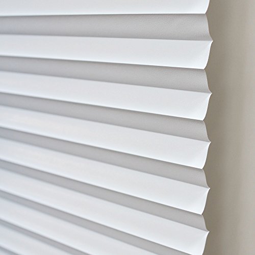 Cordless Room Darkening Temporary Pleated Vinyl Window Shades - 36 Inch Width, 75 Inch Length - White - 1-2-3 Peel N' Stick - Light Filtering Pull Down Blinds For Windows By Achim Home Decor #TOP7
