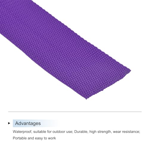 Image of MECCANIXITY Lightweight Polypropylene Webbing Strap 2 inch 10 Yard Backpack Strapping Band Dark Purple for Outdoor Luggage Cargo Straps