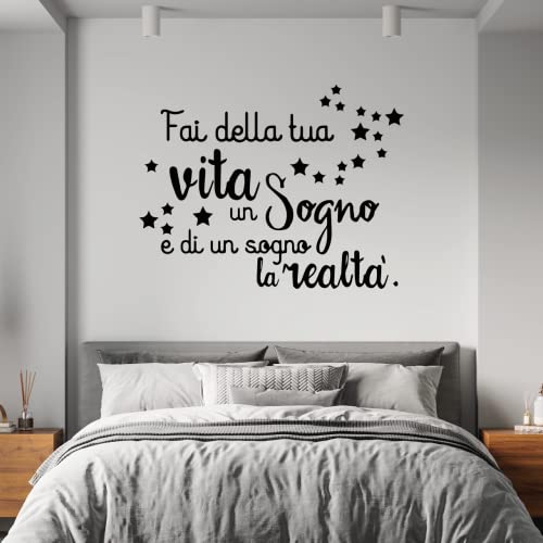 Gesar Adesivo Da Parete Per Casa - Fai Della Tua Vita Un Sogno E Di Un Sogno La Realtà - Adesivi Murali - Adesivo Home - Interior Design - Decorazione