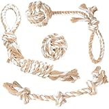 Fida Dog Rope Toys 4 Pack, Puppy Teething Sturdy Cotton Chew Tug Ropes Indoor/Outdoor, Exercise Interactive Tug O'War Toys Set for Boredom Small-Meidum Dogs