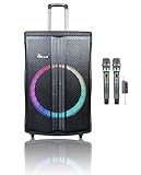 IDOLmain IPS-DJ09 Professional Portable Rechargeable Party Speaker 1500W with Dual Wireless Microphones