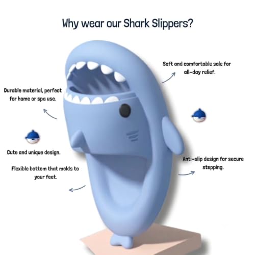 Image of Loox Shark Slippers for Men | Funky & Unique Design | Anti-Skid, Waterproof, Lightweight EVA Cloud Slippers | Casual House Slides