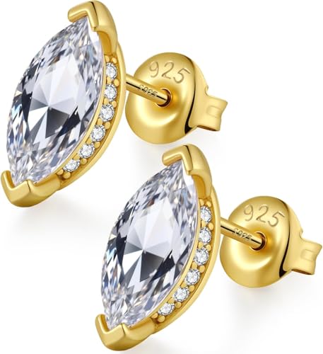 Gold Ohrstecker Silber 925 Damen Ohrringe Herren Damen Stecker Herren Silber Weißgold Diamant Ohrstecker Zirkonia Ohrringe
