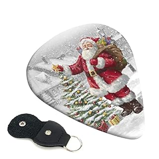 Santa Claus Snow Secenry Lot de 6 médiators pour guitare acoustique, guitare électrique, basse, ukulélé – fins, moyens… - Les Beatles, Paul McCartney, John Lennon, RIngo Starr, George Harrison