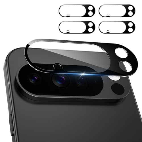 4 Pack for Google Pixel 10 Pro XL Camera Lens Screen Protector 9H Tempered Glass Camera Lens Cover Decoration Compatible with Google Pixel 10 Pro XL Case Friendly High Definition Scratch-Resistant