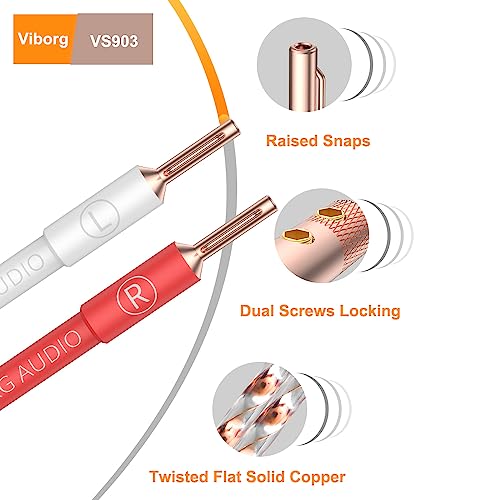 Cable de altavoz de cobre puro Viborg VS903 plano de 17AWG con conectores VB401 de 2 metros 3