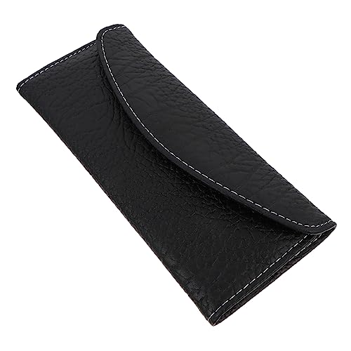 IWOWHERO Leather Hair Scissors Case Foldable Barber Bag for Hairdressers Salon Scissor Pouch Holder for Professional Styling Tools and Accessories