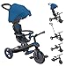 Produktbild GLOBBER Explorer Trike 4in1 Pro in Blau  Dreirad, Laufrad und Kinderwagen in 10/8,5 Zoll  TPR-Sitz  höhenverstellbares Kinderfahrzeug