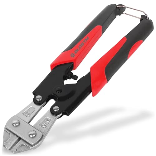 BLOSTM Mini cortadores de pernos de 8 pulgadas, cortadores de alambre resistentes tratados térmicamente para una máxima durabilidad, cortador de cadena con mango de goma ergonómico, cortador de