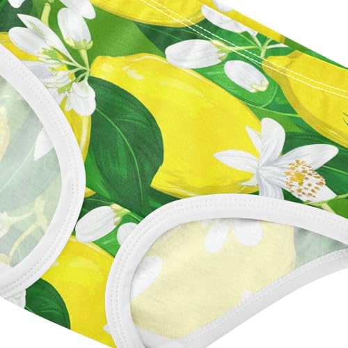 Yellow Limes Lemons Floral Green Girls Underwear Toddlers 2t Cotton Little Girl Panties Colorful Briefs Kids Undies4