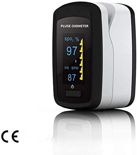 Egomall Oxímetro Dedo, Pulsioximetro de Dedo Profesional portátil con Pantalla LCD para mediciones de Pulso (PR) y saturación de oxígeno (SpO2)