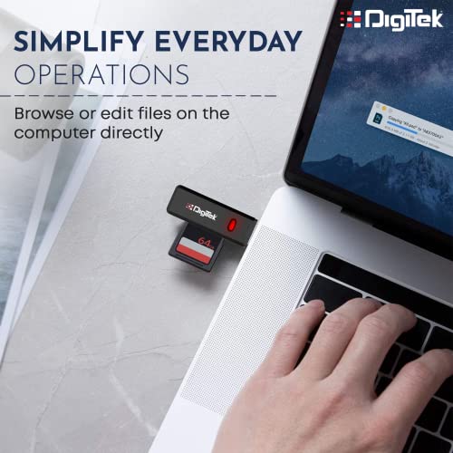 Image of DIGITEK (DCR 006) USB 3.0 High Speed 2 in 1 Multi Card Reader with LED Indicator, Read Micro SD /SD /SDHC /SDXC Memory Card, Upto 5 GBPS Download, Type C Connector, Windows /XP or MAC OS 8,6,9 or Higher