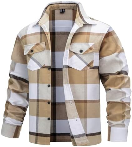 TACVASEN Men's Flannel Shirts Long Sleeve Button Down Soft Brushe...