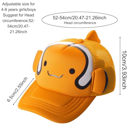 Kids Baseball Cap,3D Design Breathable Sun Protection Adjustable Boys Girls for Aged 3-8 Years Young Children2