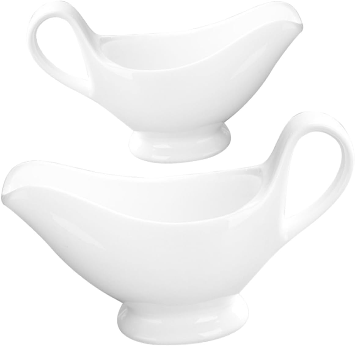 LABRIMP 2pcs Ceramic Sauce Boat Multi-function Gravy Bowls for Condiments and Dipping Elegant Tableware for Parties and Restaurants and Easy to Clean