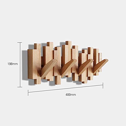 HJW Praktische opbergrek massief hout opknoping entryway plank, wandmontage decoratieve drijvende planken opbergrek voor kleding hoed tas woonkamer display stand 1Huiyang-01020,40 cm - Image 2