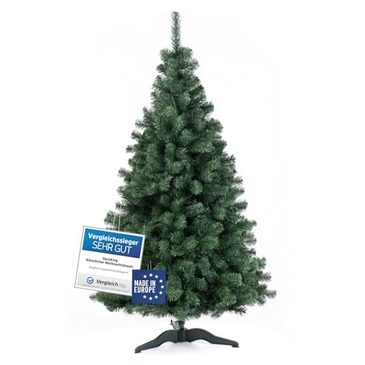 DecoKing Künstlicher Weihnachtsbaum 250 cm - Tannenbaum künstlich inkl. Stabiler Ständer, Ø 130 cm, einfach aufzubauen - Christbaum Tanne unecht Grün Hergestellt in der EU, Lena