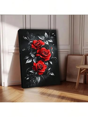 Décoration de salon moderne avec ce grand tableau rose rouge chic - 5