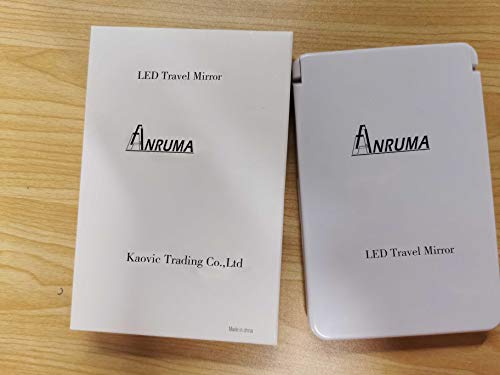 Anruma Portable Folding Mirror, Ultra-Slim Durable Makeup Mirror, Small Tabletop Mirror for Travel,Aluminum Shell, Mini Size, 3.3