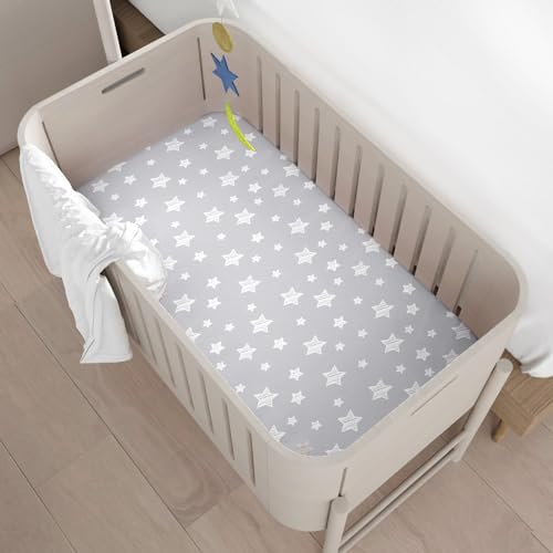 Image of Mini Portable Crib Sheets for Boys (38 inch X 24 inch) 4 Pack, Compatible with Dream on Me, Delta Porta Crib and Arms Reach Ideal Cosleeper