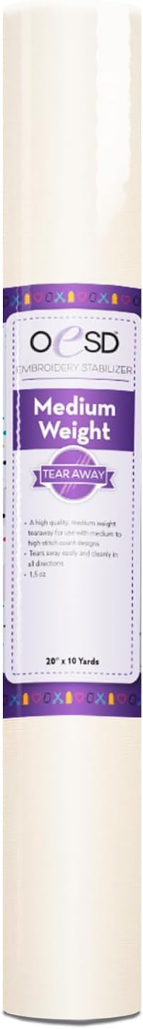 OESD Medium Weight Tear Away Embroidery Stabilizer 20" x 10 Yd Roll