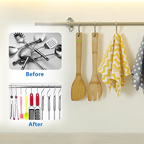 LiRiQi Confezione da 45 ganci a S in acciaio inox